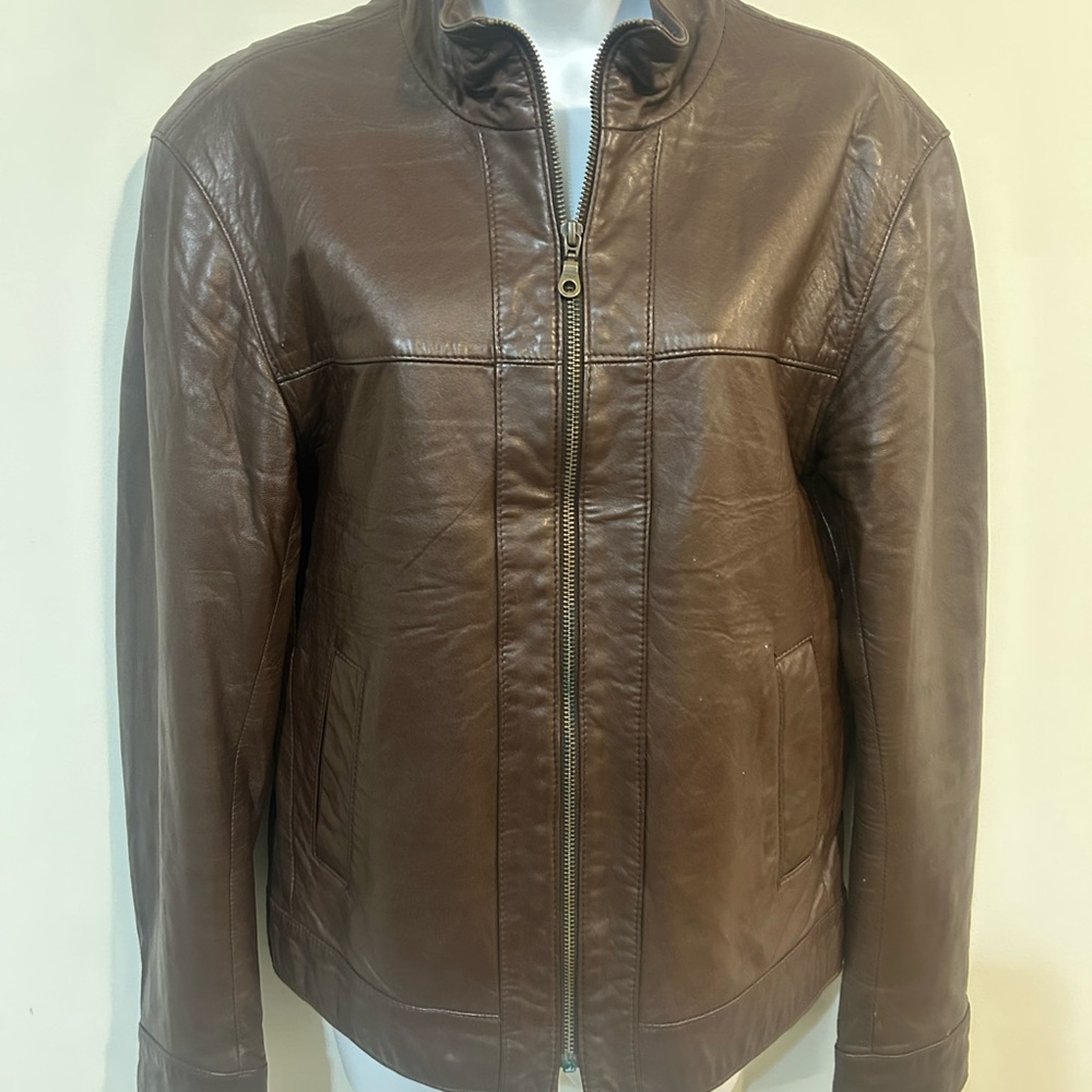 Danier Brown Leather Jacket - Picture 2 of 9